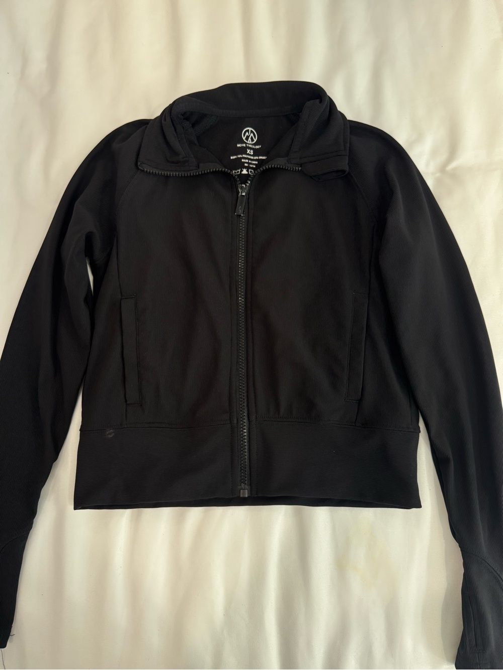 Athletic Zip-Front Black Jacket